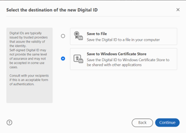 Save to Windows Certificate Store